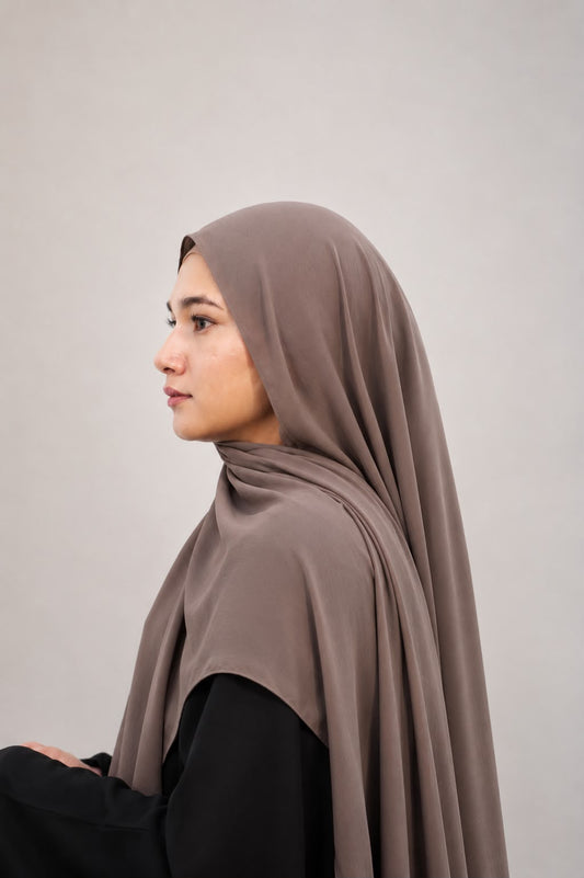 Stretchable Soft Cotton Hijab Taupe
