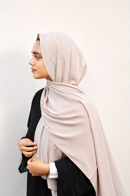 Stretchable Soft Cotton Hijab Soft Nude