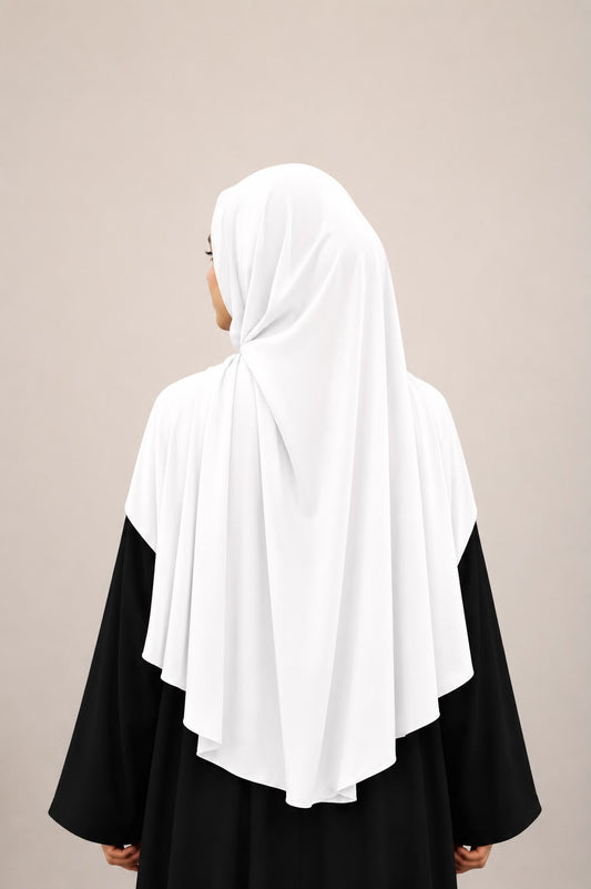 Stretchable Soft Cotton Hijab White