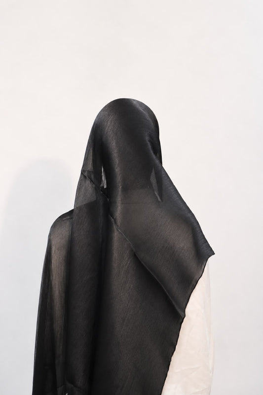 Shimmer Organza Hijab Black