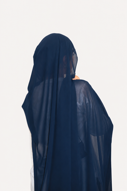 Malaysian Heavy Chiffon Navy Blue