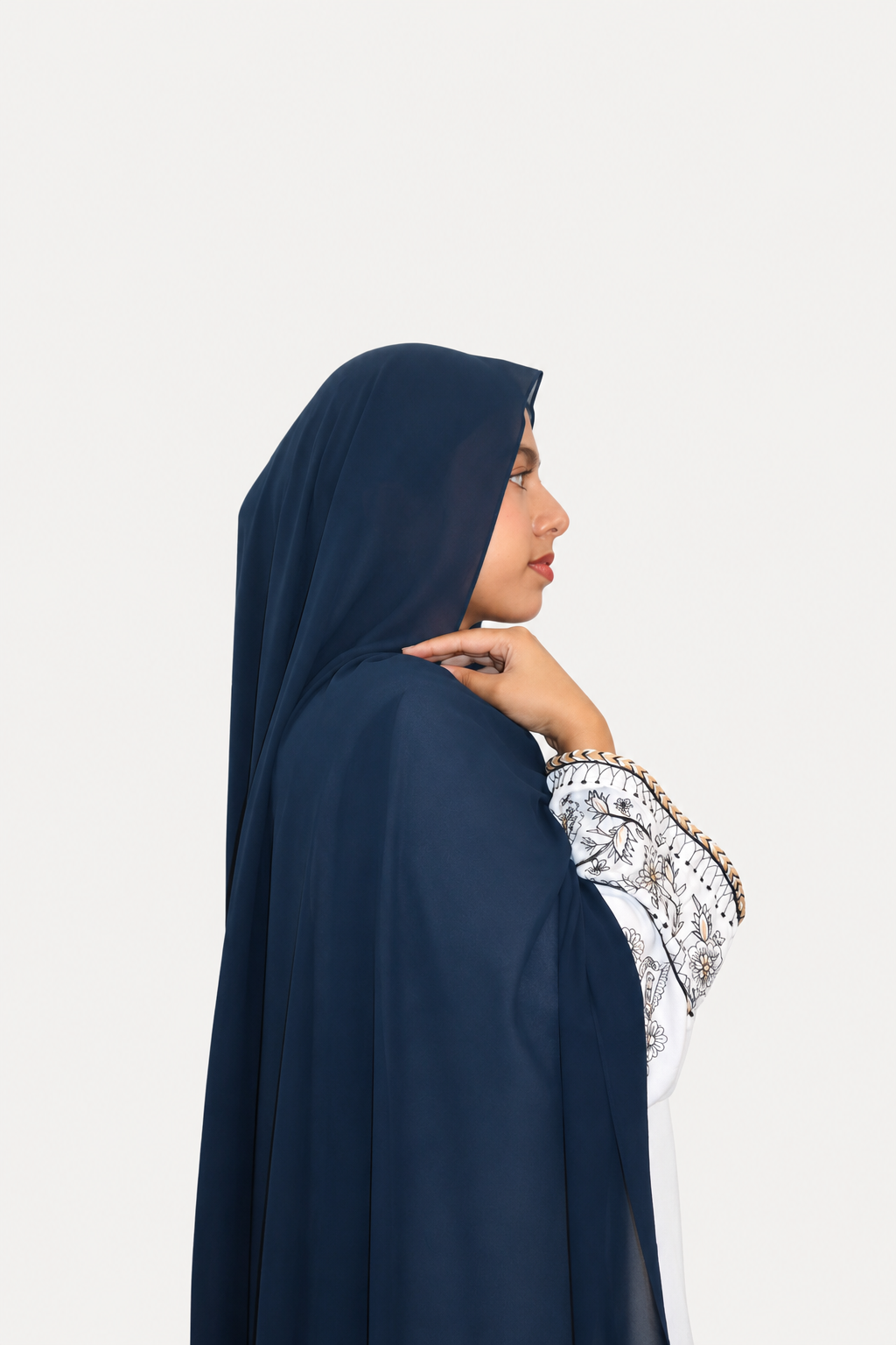 Malaysian Heavy Chiffon Navy Blue