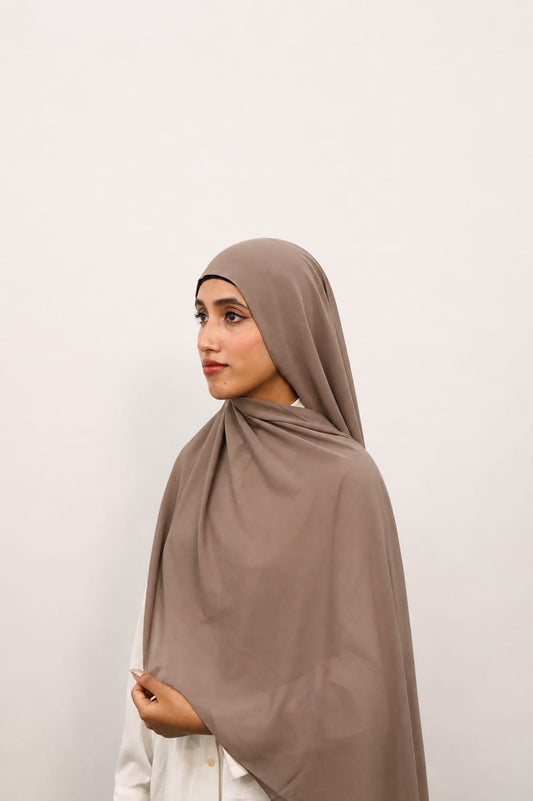 Malaysian Heavy Chiffon Cream Grey