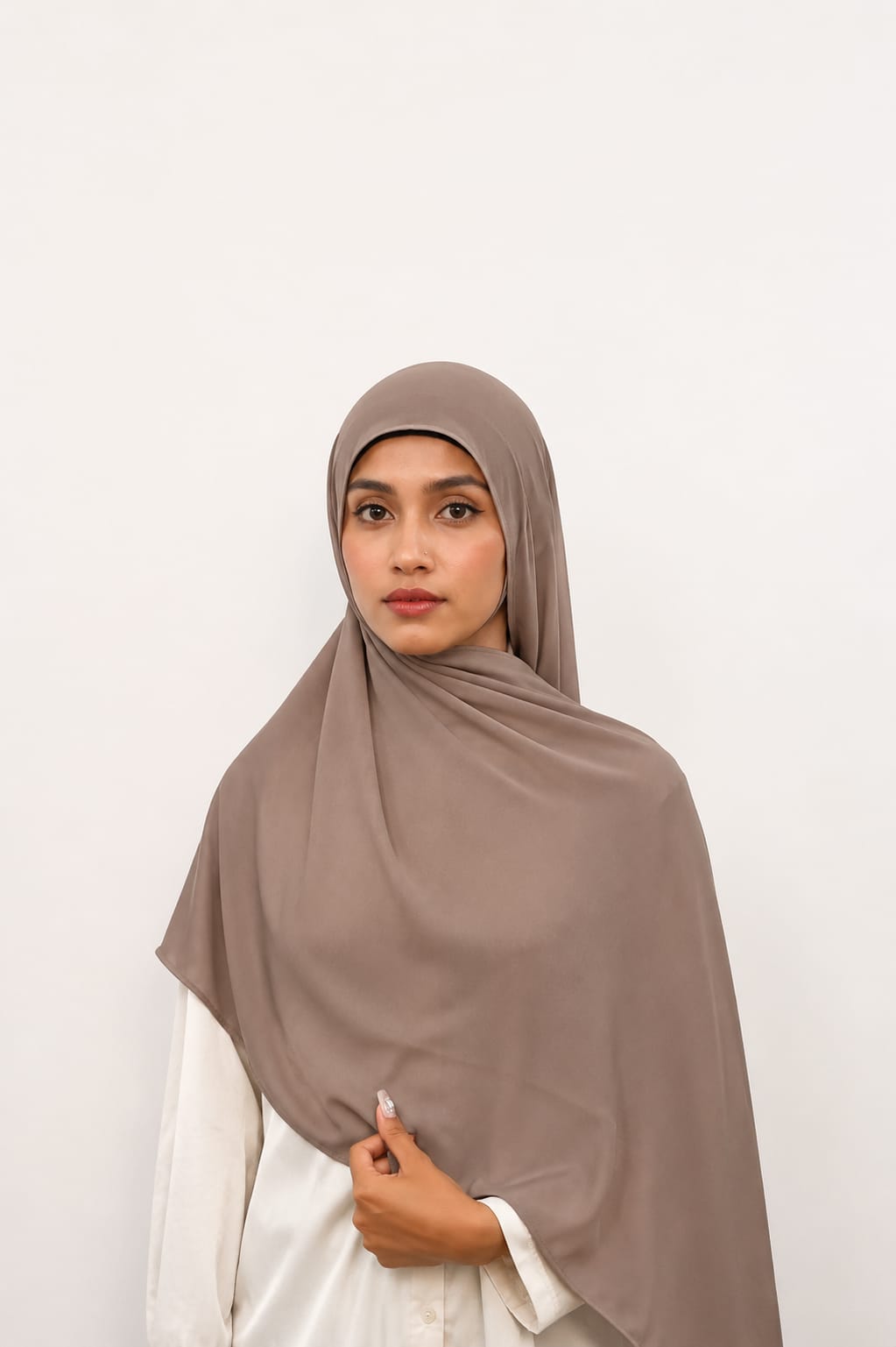 Malaysian Heavy Chiffon Cream Grey