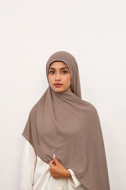 Malaysian Heavy Chiffon Cream Grey