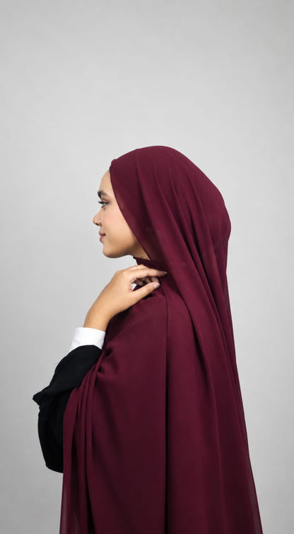 Malaysian Heavy Chiffon Crimson