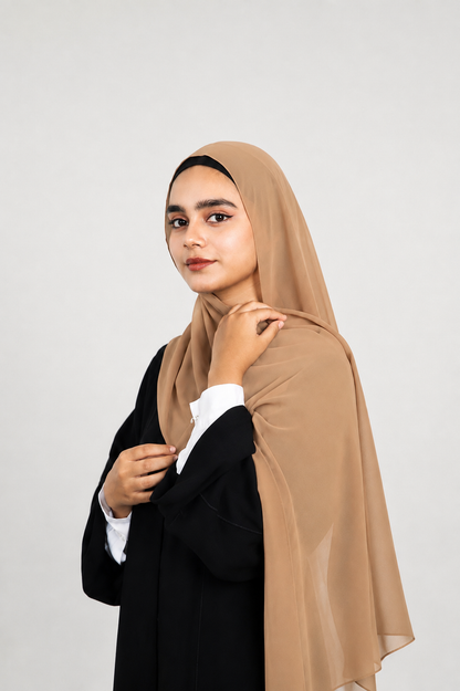 Malaysian Heavy Chiffon Dark Nude