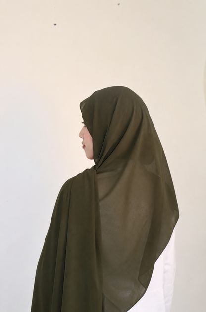 Malaysian Heavy Chiffon Dark Olive