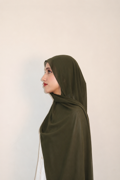 Malaysian Heavy Chiffon Dark Olive
