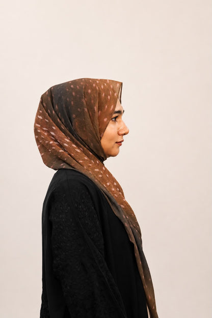 Luxe Deer Print Chiffon Hijab Mocha
