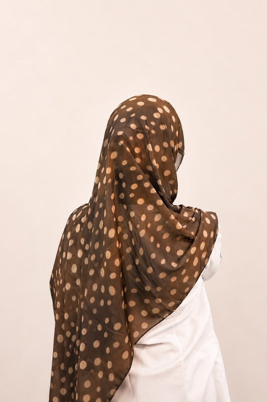 Luxe Fawn Spot Chiffon Hijab – Mocha