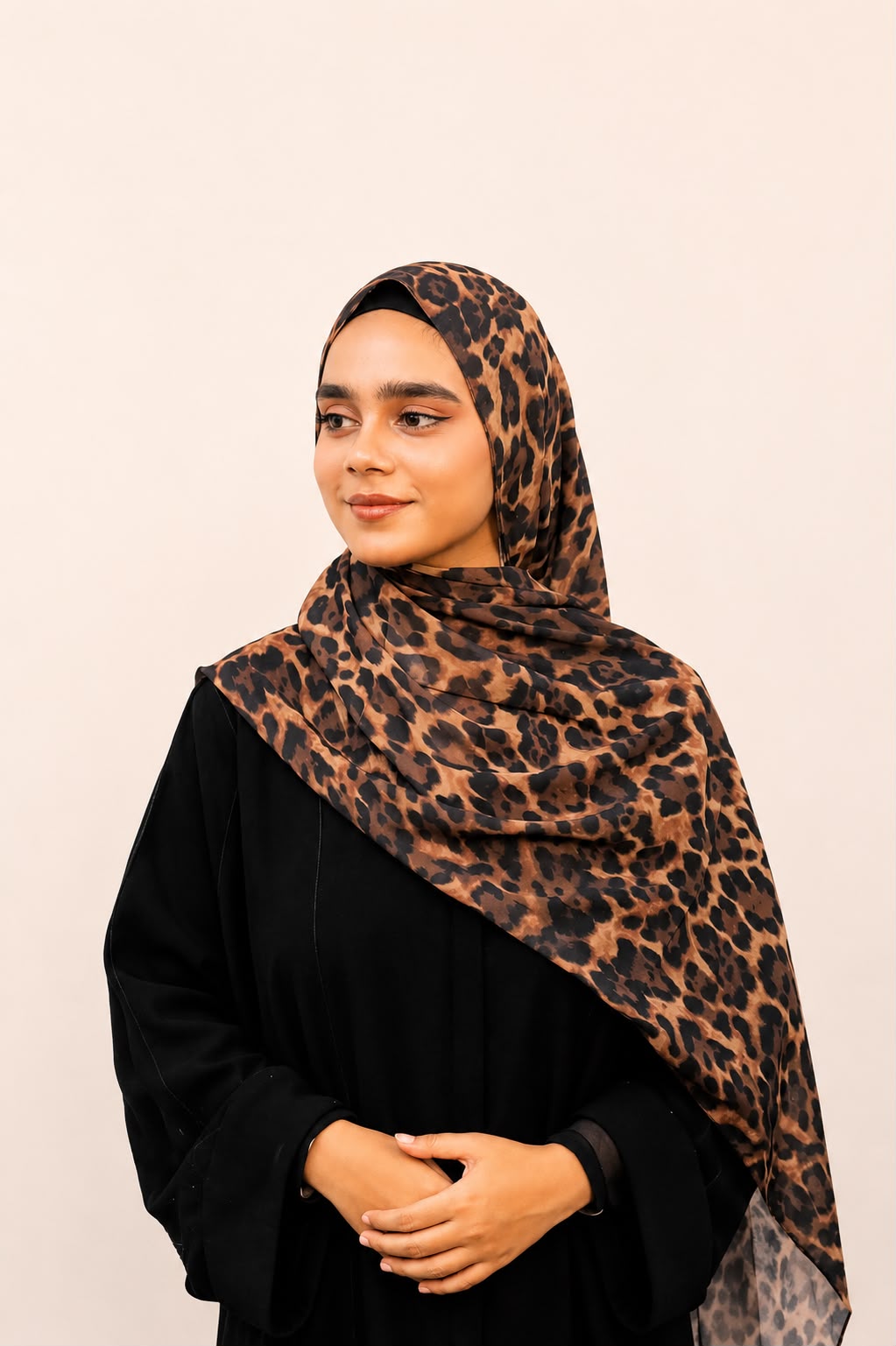 Luxe Leopard Print Chiffon Hijab – Caramel