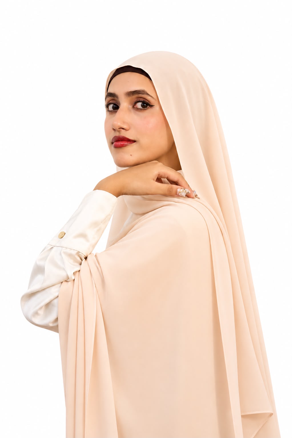 Malaysian Heavy Chiffon Pastel Cream