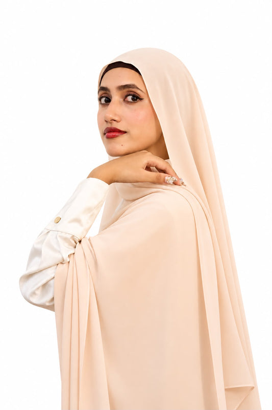Malaysian Heavy Chiffon Pastel Cream