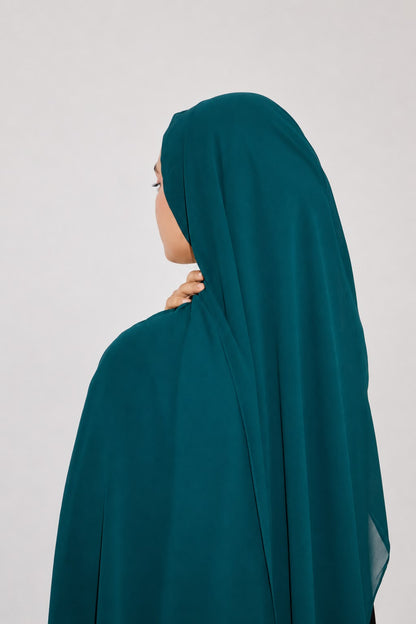 Malaysian Heavy Chiffon Teal Blue