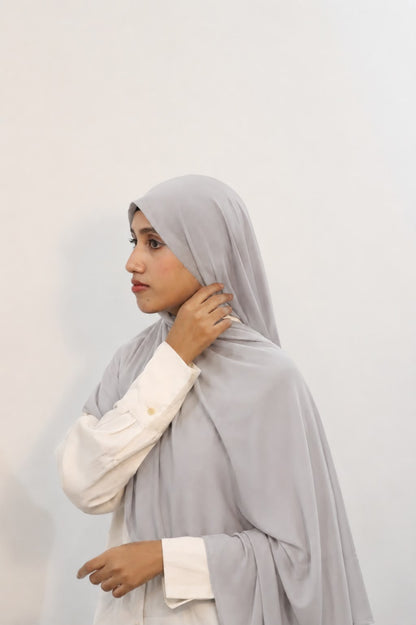 Stretchable Soft Cotton Hijab Grey