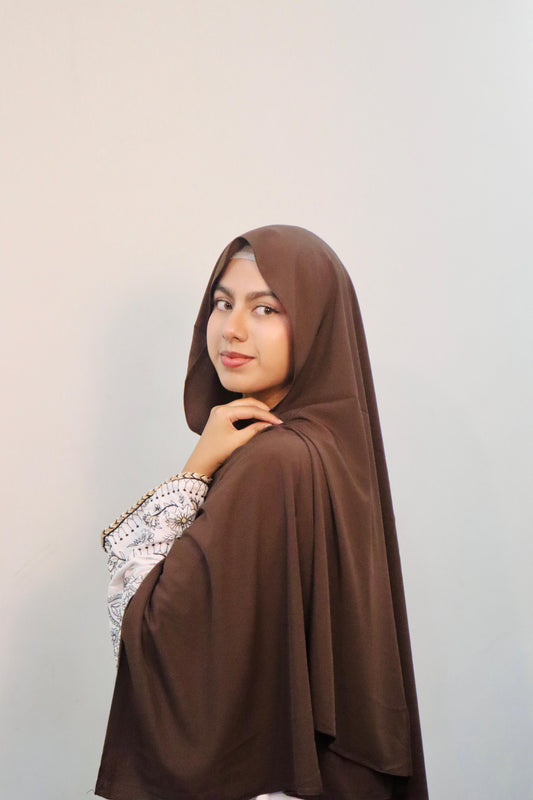 Stretchable Soft Cotton Hijab Brown