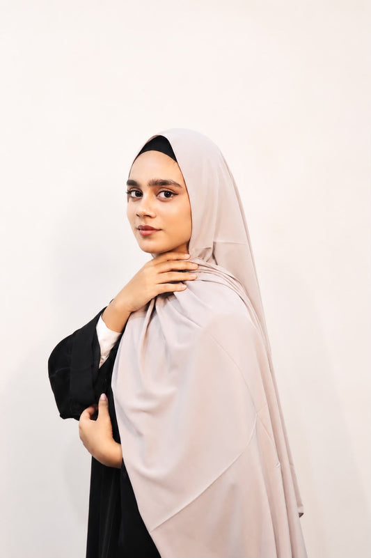 Stretchable Soft Cotton Hijab Soft Nude