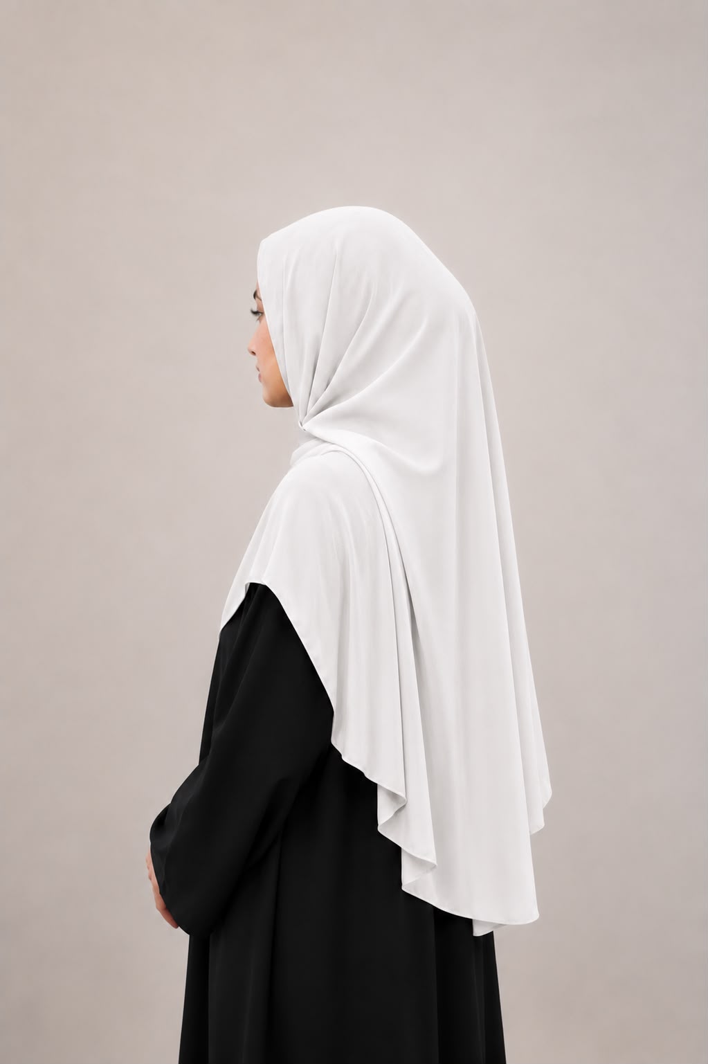 Stretchable Soft Cotton Hijab White