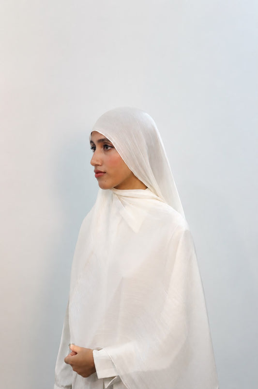 Shimmer Organza Hijab White