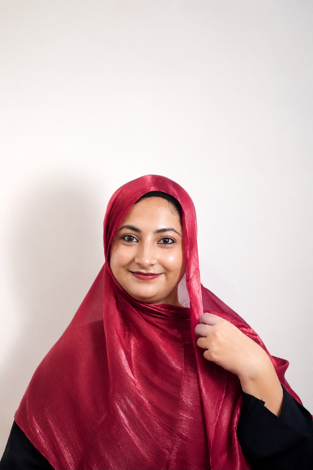 Shimmer Organza Hijab Red