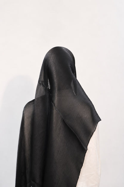 Shimmer Organza Hijab Black