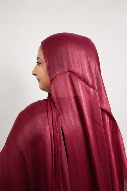 Shimmer Organza Hijab Red