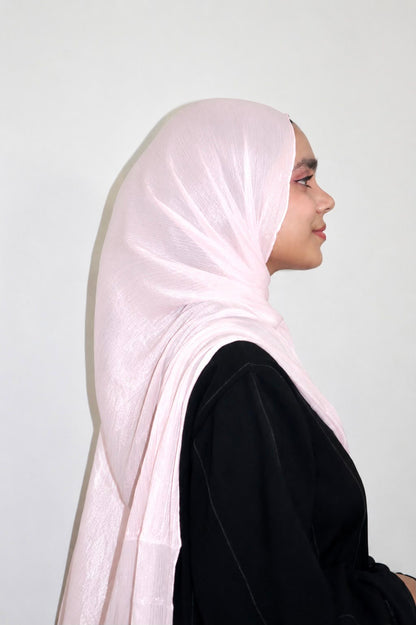 Shimmer Organza Hijab Pink