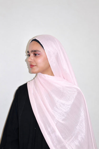 Shimmer Organza Hijab Pink