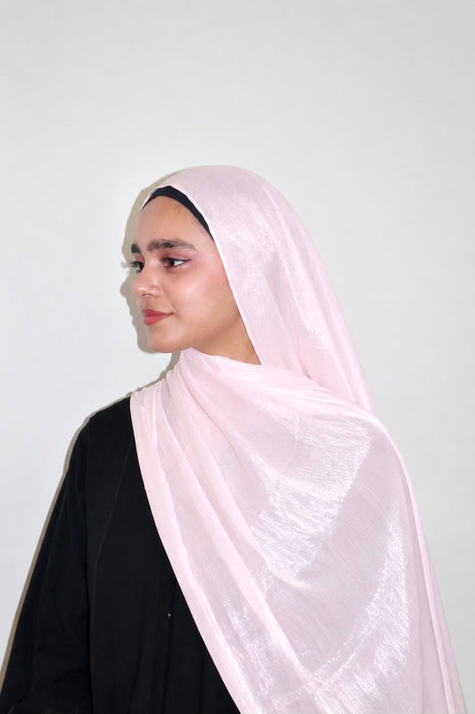 Shimmer Organza Hijab Pink
