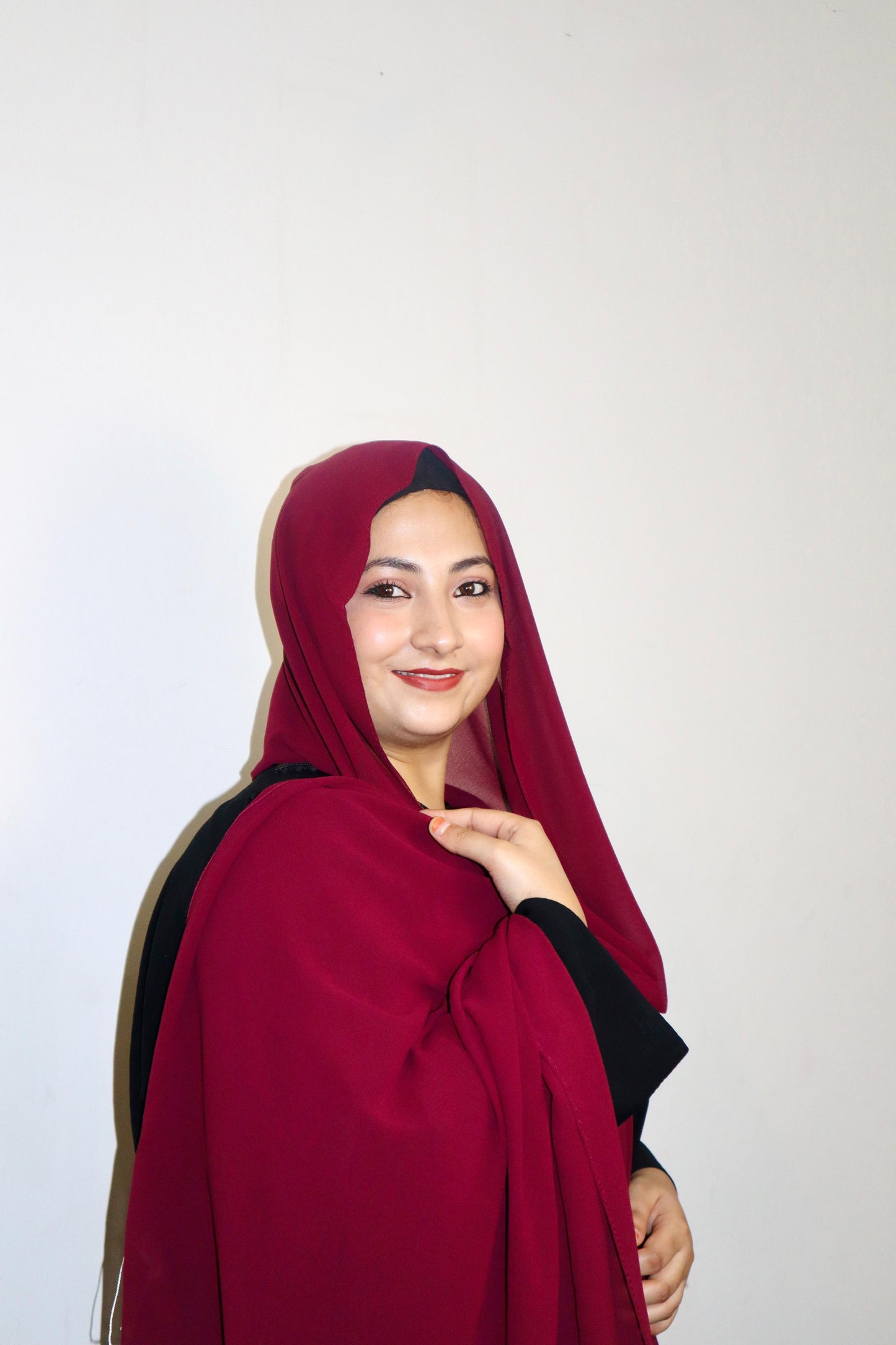 Malaysian Heavy Chiffon Maroon